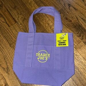 Trader Joe's Halloween Purple Canvas Tote Bag NWT